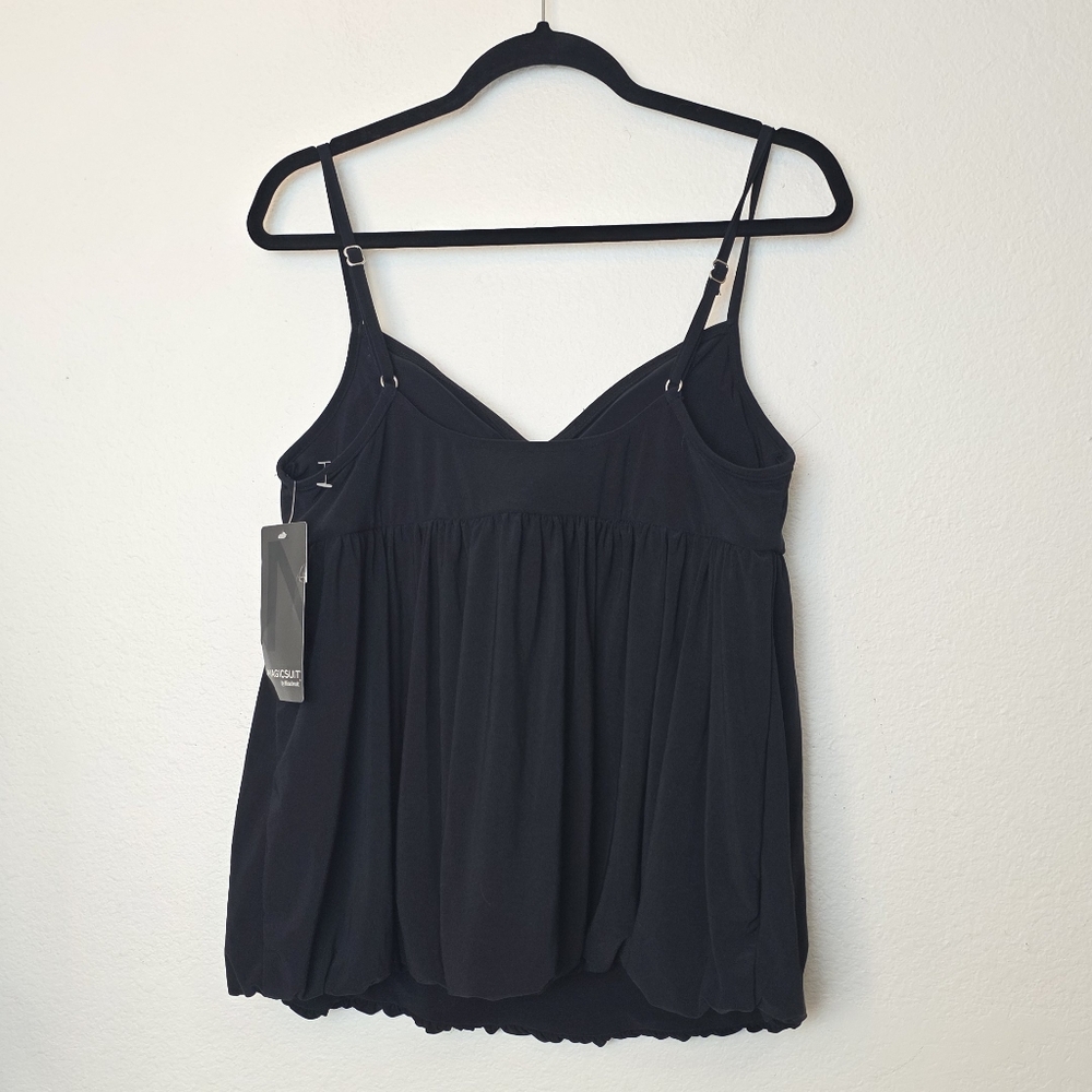 🚨NEW MAGICSUIT Bubbles Gathered Tankini Swim Top In Black Modest Size 16 - Picture 4 of 10